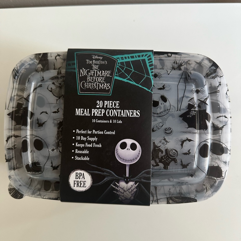 Disney Black and White Meal Prep Containers - 20 Piece Set